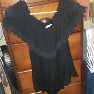 Black off shoulder blouse